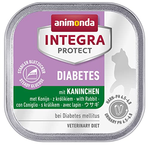 animonda Integra Protect Diabetes cat, diet cat food, wet food for diabetes mellitus, with rabbit, 16 x 100g
