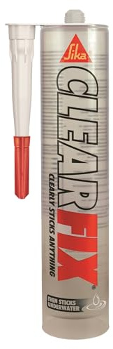 Sika Clear Fix Crystal Clear Hybrid Polymer Adhesive, Clear, 290 ml | Perfectly Clear, Hybrid Polymer Grab Adhesive