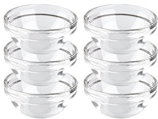 Luminarc, Serie Empilable, Schüssel 7,5 cm, im 6-er Set, stapelbare Obstschalen, Glas in zeitlosem Design, Durchsichtig