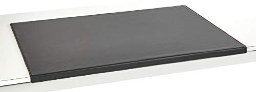 Luxentury Schreibtischunterlage Schreibunterlage Leder Kantenschutz: 90x60 cm Echtleder abgewinkelt Auflage schwarz rutschfest für Büro, USM900600