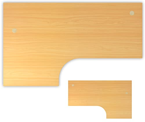 bümö Tischplatte 200x120 cm in Buche, Schreibtischplatte aus Holz, Holzplatte, Spanplatte kratzfest beschichtet, ABS-Kante, 120 kg Tragkraft für DIY Homeoffice Eckschreibtisch