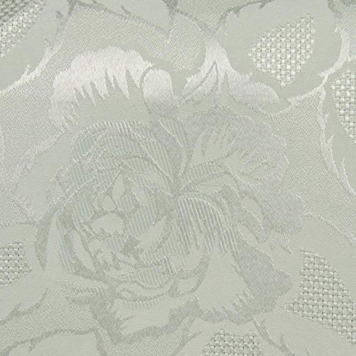 Emma Barclay Damask Rose - Jacquard Table Cloth in White - 60x84 (152x213cm) Oval