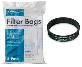 Kirby Part#204808 - Genuine Kirby Style F HEPA Filtration Vacuum Bags for ALL Sentria Models (6 Bags & 1 Belts)