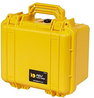PELI 1300 valise antichoc pour appareil photo, étanche à l'eau et à la poussière IP67, capacité de 6L, fabriquée aux États-Unis, avec insert en mousse personnalisable, jaune