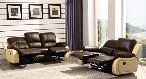 Mapo Möbel Voll-Leder Fernsehsofas Relaxsofas Ledergarnitur 5129-3+2-377-317