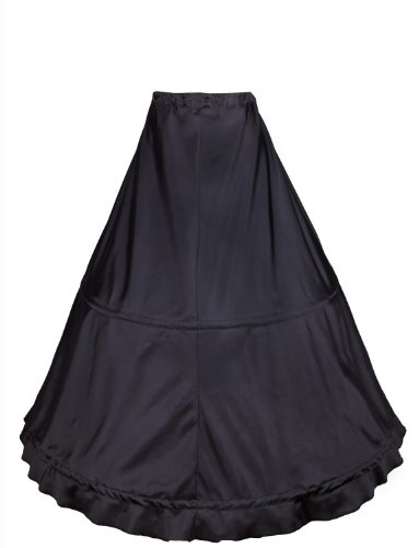 Flora 2 Hoop Bridal Wedding Petticoat/Prom Underskirt,Size S-XL (BLACK)