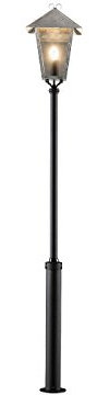 Konstsmide Benu 437-320 Standleuchte / B: 36cm T: 36cm H: 254cm / 1x100W / IP23 / Kopf verzinkt/ galvanisiert / Pfahl lack. Alu.