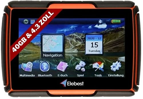Elebest Rider W4 – Motorrad & PKW Navigationsgerät | 4,3 Zoll Display, Handschuhbedienung, Blitzerwarnung, kurvige Routen & lebenslange Kartenupdates
