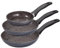 STONELINE Pfannenset 3 teilig, 16/20/24 cm, Antihaft beschichtete Pfanne mit echten Steinpartikeln, Pfanne Induktion und backofengeeignet, grau, zum Öl und Fett freiem Braten