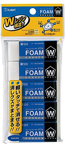 Sakura Crepas Eraser Foam Eraser Double 100 5 Pieces RFW100-5P
