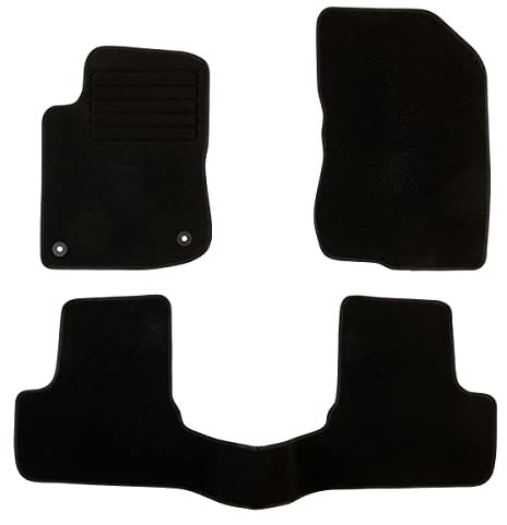 DBS - Tapis de Sol Voiture - sur Mesure - Adapté à Votre Peugeot 2008 (04/2013-12/2019) Antidérapant : Clips de Fixation et Autogrip - 3 pièces : Protection du Pont arrière - Moquette