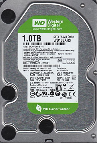 wd10ears-22y5b1, DCM hgrnnt 2mab, Western Digital 1TB SATA 3.5 Hard Drive