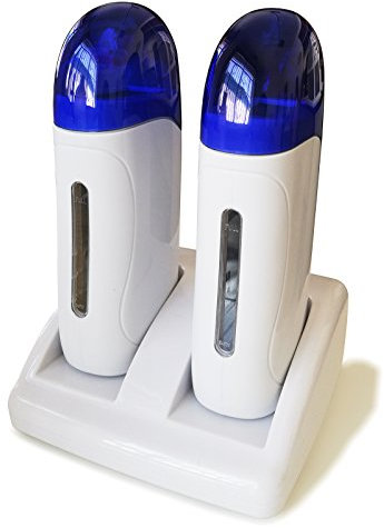 Crisnails® Calentador de Cera Tibia Roll-On para Depilación Profesional, Color Blanco con Tapa Azul