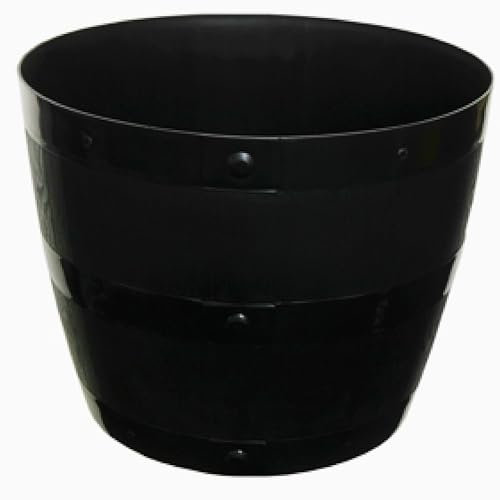 Whitefurze G0850BL 50cm Barrel Planter - Black