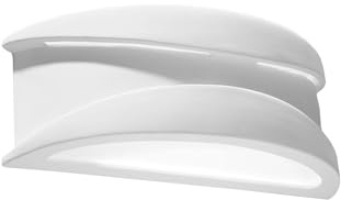 Licht-Erlebnisse Gips Wandlampe Weiß bemalbar modernes Design Wandleuchte Keramiklampe Schlafzimmer Wohnzimmer Treppenhaus