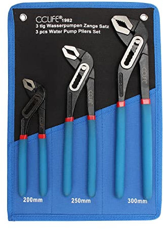 CCLIFE 3 Pezzi Pinza Pappagallo 200-250-300mm Chiave Pappagallo Pinze Regolabili per Tubi e Dadi