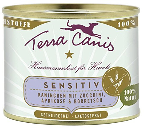 Terra Canis | Kaninchen mit Zucchini, Aprikose und Borretsch, getreidefrei | 12 x 200 g