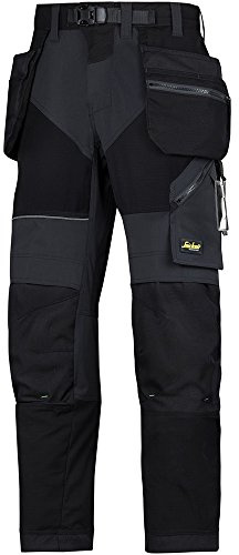 Snickers Workwear Herren bukser med knapper FlexiWork Arbeitshose m HP, Schwarz, 48 EU