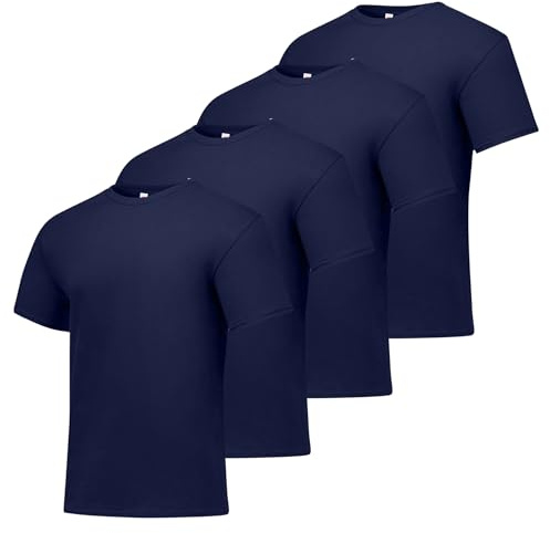 Hanes mens Essentials Short Sleeve T-shirt Value Pack (4-pack) athletic t shirts, Navy, X-Large US