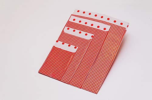 Geschenkflachbeutel 13x18cm Rot Kariert Schmucktüten Größe 100 Stück