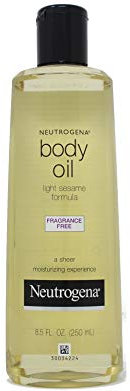 Neutrogena Fragrance-Free Lightweight Body Oil for Dry Skin, Sheer Moisturizer in Light Sesame Formula, 8.5 fl. oz