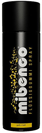mibenco 71421023 Flüssiggummi Spray/Sprühfolie, Gelb Matt, 400 ml - Schutz für Oberflächen und zum Felgen lackieren