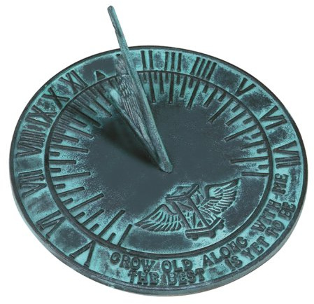 Rome 2560 New Salem Sundial, Cast Iron with Verdigris Finish, 10-Inch Diameter