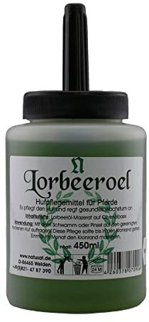 NATUSAT Lorbeeröl - zur Hufpflege bei Pferden, das Huföl kann die Versprödung des Hufhorns verhindern - 450 ml