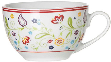 Kaffeetasse 'Shanti Doppio' 200ml, Porzellan, weiß mit Paisley-Muster (1 Stück)
