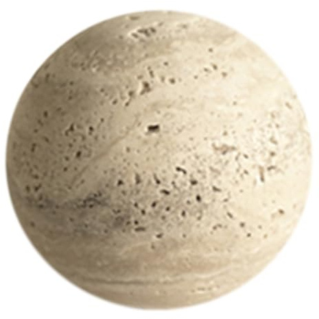 Muuookka Bola de Piedra de Mármol Natural Decorativa para Mesa y Estante, Escultura Esférica de Travertino Vintage para Decoración del Hogar A
