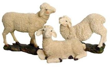 Unbekannt Krippenzubehör Schafe 3tlg. Höhe 12,8cm geeignet für 25-30cm Figuren