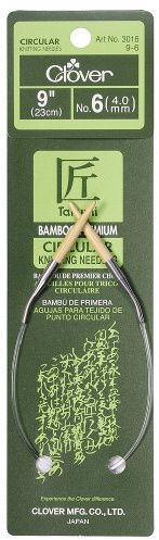 Clover Takumi Bamboo Circular Knitting Needles 9-Size 6/4mm
