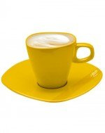 Alfredo Espresso MILCHKAFFEETASSEN gelb mit Untertassen, 6 Stück