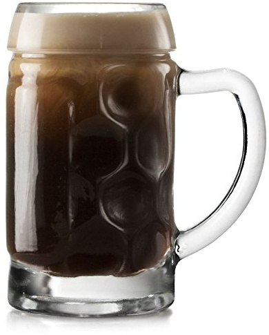 bar@drinkstuff Mini Stein Glasses – Pack of 4 – 1.6 oz / 45 ml Dimpled Shot Tankards, Novelty Barware for Parties & Gifts
