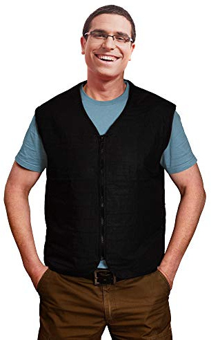 HPXfresh - Kühlweste Black | Kühlende Weste | Weste für Erwachsene - Unisex- mit Nierenschutz | Größen: S - 4XL