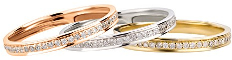 Ardeo Aurum Damenring aus 585 Gold Weißgold mit 0,27 ct Diamant Brillant Memory-Ring Eternity Vorsteckring