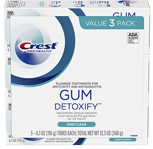 Crest Toothpaste Gum Detoxify Deep Clean, 11.1 OZ (314g) (Pack of 3)
