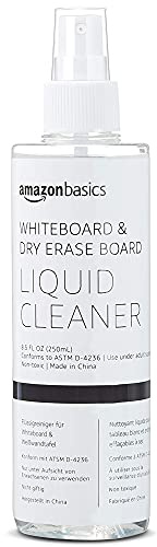 Amazon Basics Flüssigreiniger für trocken abwischbare Whiteboards, Unparfümiert, 250 ml, 1 Stück