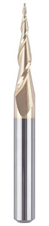 SpeTool Tapered Ball Nose End Mill 1/4 Shank with 1/64 Cutting Radius for 3D Carving Engraving Router Bit, ZrN Coated