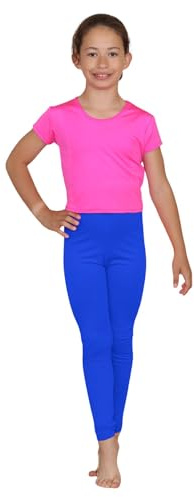 Hamishkane® Leggings för flickor, premiumkvalitet, flickleggings, snygga, hållbara och funktionella gymnastikleggings, flickor, idealiska stretchiga smala sommarleggings för flickor, Kungsblå, 7-8 År