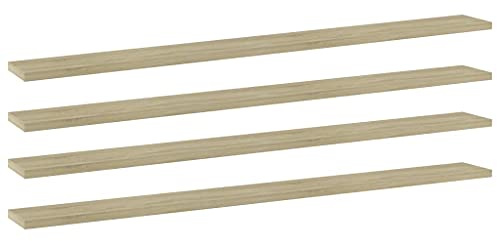 vidaXL Estante estantería 4uds contrachapada Roble Sonoma 100x10x1,5cm