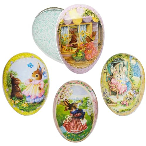 alles-meine.de GmbH Füll - Pappei 25 cm - Holly Pond Hill - süße Hasen - Osterei/Ei zum befüllen - Deko Pappe Papp Pappeier Dekoei Pappostereier Füllen - Osterdeko - Ostern/D..