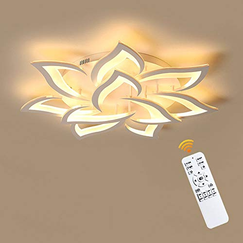 KAIRRY LED Deckenleuchte 60W Moderne Dimmbar Deckenbeleuchtung, 4200LM Wohnzimmerlampe ，Schlafzimmer Deckenlampe Acryl-Schirm Weiß Kronleuchter Lampe