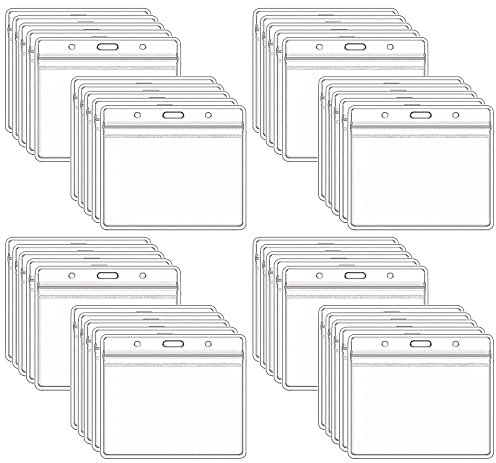 HAOBIN 40 StüCk KartenhüLlen Wasserdich AusweishüLle Id Kartenhalter Kunststoff Abzeichenhalter Id Badge Card Plastik Namensschild Haltern Kartenhalter Kartenhalter Aus Weichem Kunststoff FüR Ausweis