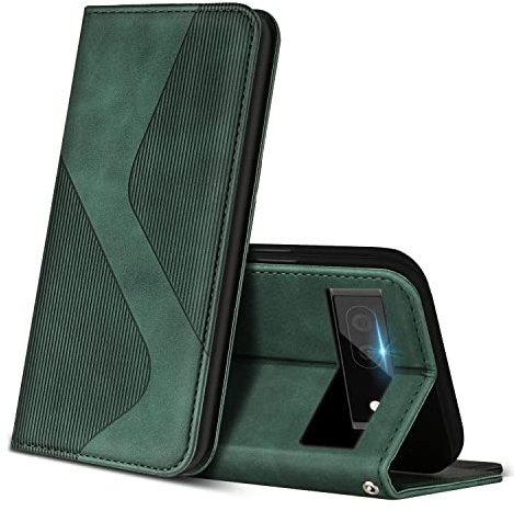 ZONNAVI Hülle für Google Pixel 6a, PU Leder Handyhülle mit Kartenfächer und Standfunktion, Lederhülle Flip Wallet Case Schutzhülle für Google Pixel 6a (Grün)
