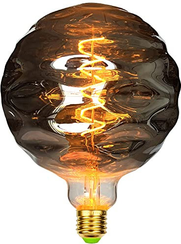 TIANFAN Led Birnen Vintage Glühbirne G150 WaterRipples 4W Dimmbare Edison Dekorative Glühbirne 220-240V E27 Rauch