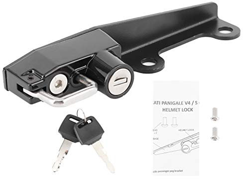 Candado antirrobo para casco de moto - Acero inoxidable con 2 llaves - Apto para Ducati Panigale V4/V4S 2018 - Fácil instalación - Accesorios para moto, Seguridad para casco de moto