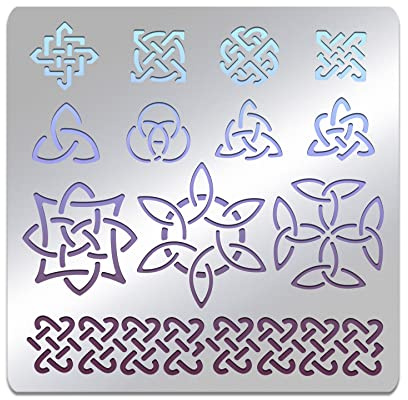 BENECREAT Celtics Metallschablonen-Vorlagen, Keltische Knoten-Brandmalerei-Schablonen Zum Malen Auf Holzwand-Leinwand-Möbeln, Holzverbrennung, Brandmalerei Gravur, 15.6x15.6cm/6.14x6.14 Zoll