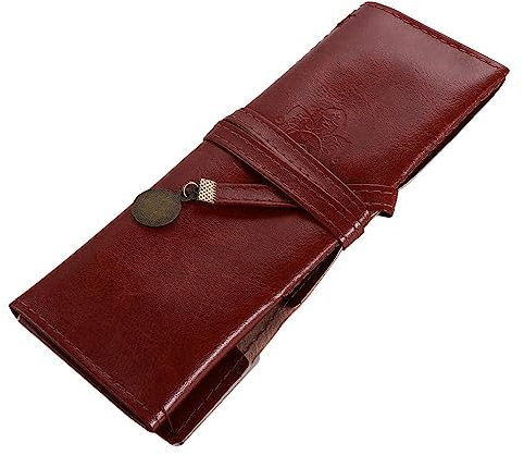Leadigol Vintage Leder Bleistift Roll Case Wrap Pen Pouch Roll Pen Bag Retro PU Leder Bleistift Taschen für Männer Frauen