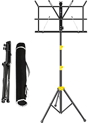 Orchesterpult Notenständer Klappbare Mit Tragetasche, Tragbarer Notenständer Aus Metall Stabil Und Höhenverstellbar, for Instrumentales Spielen, Schlagzeug, Keyboard, Bücherregal Notenständer ( Color